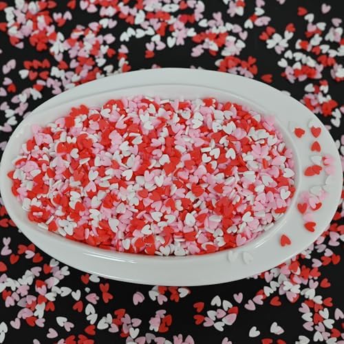 LIKETURE Fake Sprinkles 110G Non-edible Polymer Clay Sprinkles Fake Candy Sprinkles Slime Sprinkles Faux Sprinkles for Resin Slime Add Ins Plastic Sprinkle Nail Art Shaker Card Filler (Pink)