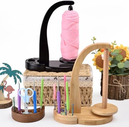 ULOI Yarn Holder for Crocheting, Magnetic Crochet Yarn Holder with Spinner