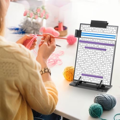 UNIMEIX Paper Stand Chart Knitting Pattern Holder with 8 Replacement Magnets Cross Stitch Supplies and Accessories for Crafts Work, 12" L x 8.4" W