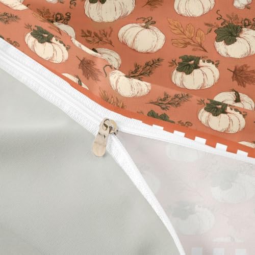 Erosebridal Fall Pumpkin Duvet Cover Full Size Autumn Leaf Bedding Set for Kids Boys Girls Orange Thanksgiving Comforter Cover Harvest Bedclothes Room Decor
