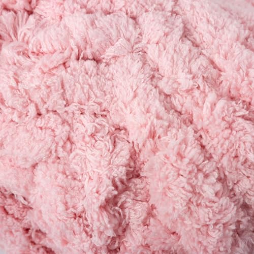 Loops & Threads Fluffy Chenille Yarn - Yarn for Knitting, Crochet, Weaving, and Arts & Crafts - Pink, Polyester, 10.58 oz