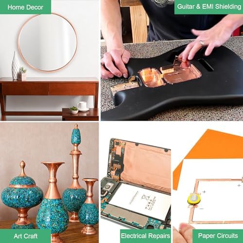 LOVIMAG Copper Tape 4 Sizes (0.2/0.24/0.3/0.4Inch) x82.5FT HVAC Foil Strips