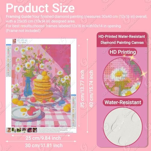 Gamteldot Cake Diamond Art Kits for Adults Beginners,DIY Daisy Diamond Art 5D Full Drill Diamond Dots Diamond Painting with Complete Tools,Pefect Art Crafts for Home Wall Decor Gift-12x16in
