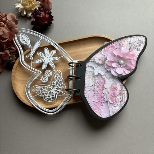 LZBRDY Vintage Charm Lace Frame Die-Cut - Carbon Steel Crafting Dies for Scrapbooking, Card Making, Greeting Cards and Journaling Supplies (Butterfly Loose-Leaf 5.4 x 4.3 in)