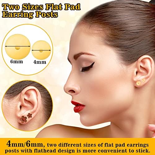 1002Pcs Stainless Steel Earring Posts and Backs with B7000 Glue, Gold