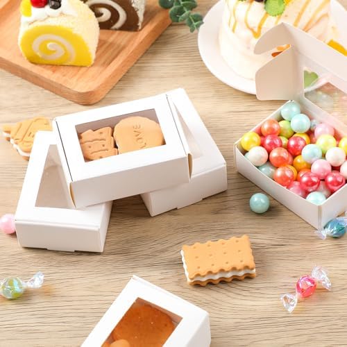 Zonon 60 Pcs Mini Kraft Soap Boxes with Window Homemade,White