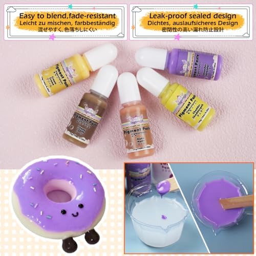 Silicone Pigment Paste 8-Color Taba Squishy Kit Mold Maker Basic Colors