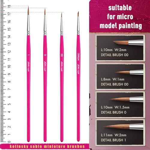 Kolinsky Sable Brushes, Golden Maple Miniature Paint Brushes Professional Artist Brush Set, Fine Detail Paint Brushes for Model Figures, Watercolor, Acrylic and Miniature Painting