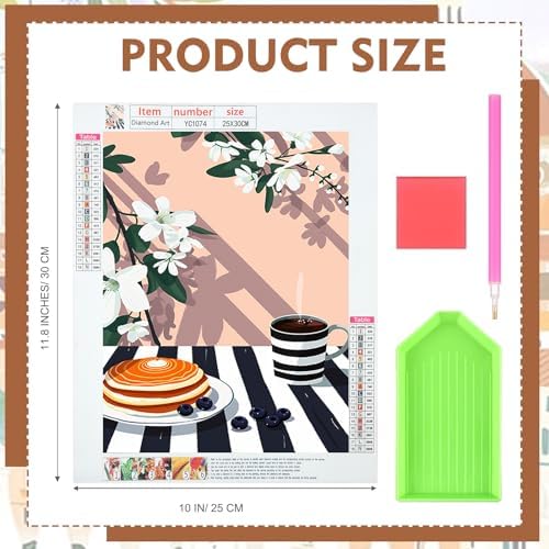 Yeaqee 4Pcs Diamond Art Kits for Adult Gem Painting Kit, Colorful Kitchen