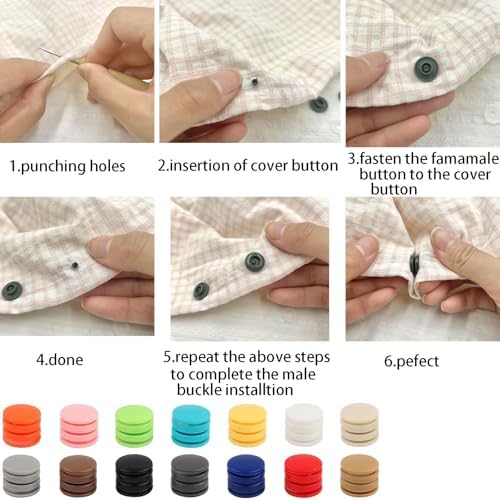 IMNTHO 140 Sets Plastic Snaps,T5 Snap Buttons No Need Tools, No-Sew Snap Buttons for DIY Crafts Clothes Sewing (14 Color)