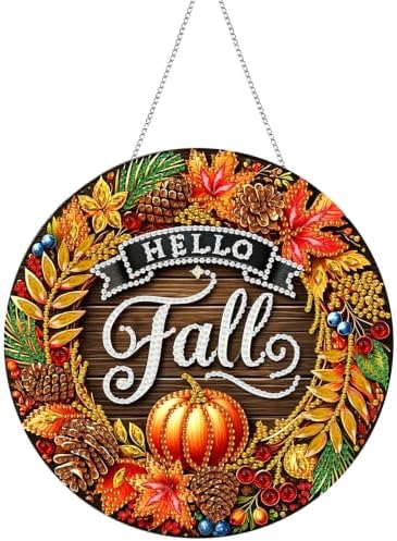 Tabszca Hello Fall Hanging Diamond Art Kits for Adults, Pendant Suncatcher