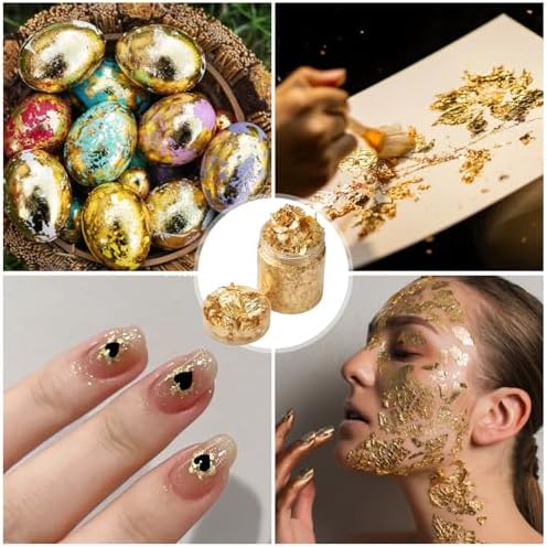 Gold Leaf Flakes for Crafts, Resin & Nails, 10g Gold Foil