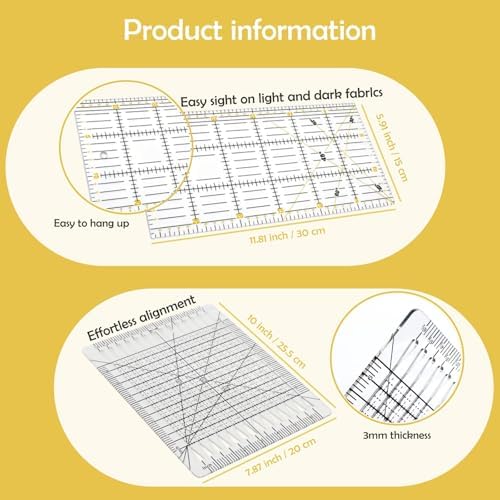 Rotary Cutter Set with A3 Self-Healing Cutting Mat, Fabric Scissors, 2 Blades, Quilting Ruler, Sewing Ruler & Sewing Clips – All-in-One Kit for Quilting, Patchwork, Sewing & Crafting
