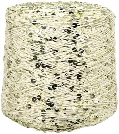ECYC Ltd 153 Yards Cotton Sequin Yarn, Sparkle Sequin Thread for Knitting & Crocheting, DIY Craft Projects