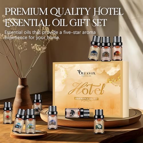 Hotel Essential Oils Gift Set,Inspired by 5 Star Hotel Scents for Diffuser