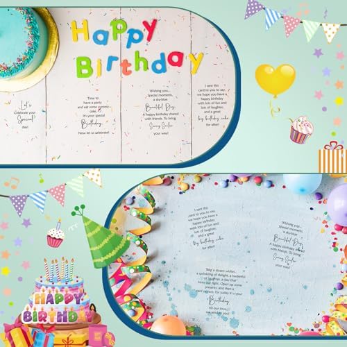 Watersay 240 Pcs Happy Birthday Peelable Stickers for Card Making Embellishments Selection Peelable Stickers for Adults Verses and Sentiments DIY Card Making Decoration, 4 x 3.5 Inches