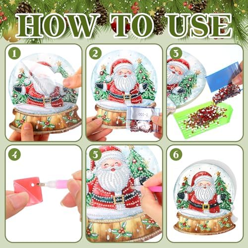 Fullhawl 30 Pcs Diamond Art Painting Christmas Cards with Envelopes Snowman Christmas tree Craft Christmas Diamond Art Painting Greeting Cards DIY Christmas Card Making Kits for Adults Gifts