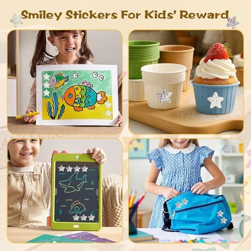 Gsinodrs 1000Pcs Silver Star Stickers - 1 Inch Holographic Self-Adhesive Metallic Foil Star Labels, Sparkly Reward Stickers for Classroom Supplies, Teacher Incentives & Behavior Tracking