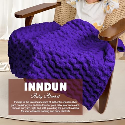 Dark Purple Chunky Chenille Yarn, #6 Super Bulky, 3.5 oz/72 Yards