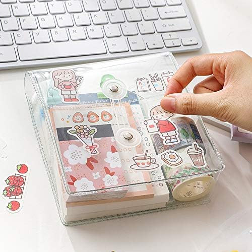 Washi Masking Tapes Multi Organizer Pouch, Minimalist Transparent Large-Capacity Visible Portable Storage Bag for Stationery Stickers Travel Small Object Planner Pens Journal Supplies
