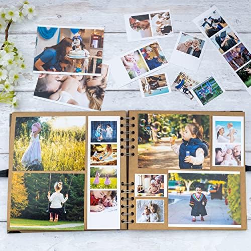 Bstorify Scrapbook Album 60 Pages (8 x 8 Inch) Brown Photo Album Scrap Book | Hardcover with Corner Protectors, Memory Book with Thick Kraft Paper Ideal for Your Scrapbooking Albums, Art & Craft Projects