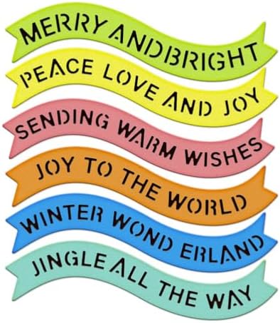 Scrapbooking Die-Cuts, Layer Frame Net Set Metal Cutting Dies for Card Making, Paper Craft Template, Background Embossing Stencils, DIY Album Décor (Merry Words-14.3x21.5cm)