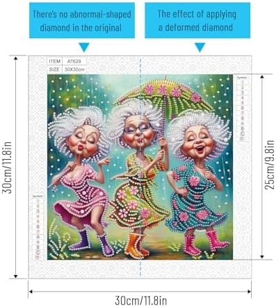 Diamond Painting Kits for Adults, The Elderly Performers Pattern Design Special Shape Diamond Art Kits for Beginners, DIY Diamonds Paintings Art for Home Wall Decor Gift