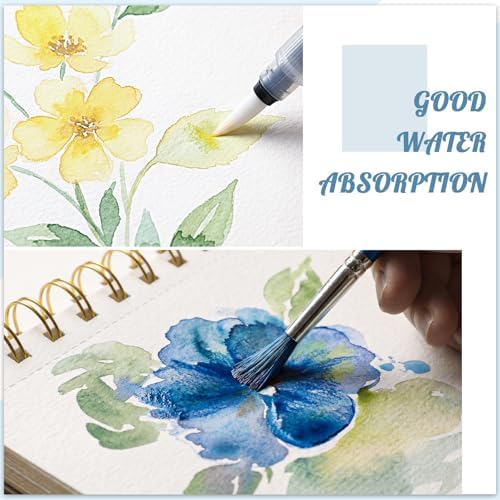 35 Sheets Watercolor Paper Pad 5.5 x 8.5 in, 140 Lb Cold Press, Spiral