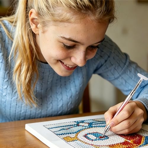 NOOEPC Diamond Art Pens, Diamond Art Kits for Adults Refillable Wax Pen Diamond Painting Pen with Correction Plate for Drill Bead Dot Pens for Art Craft Nail
