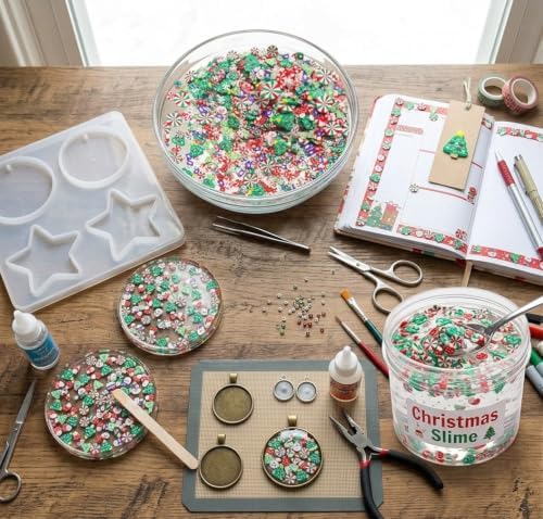 100G Polymer Clay Sprinkles for Crafts, 3D Fimo Assorted Slices Embellishments for DIY Crafts Nail Art Lip Gloss Supplies Cellphone Decoration Accessories (White)