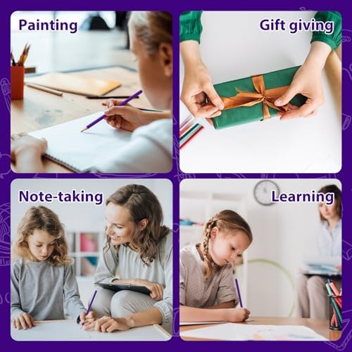 120 Pack Bulk Purple Colored Pencils for Kids, Pre-sharpened Art Pencils Back to School Supplies Set, Drawing Sketching Pencils for Students, Teachers, Classroom