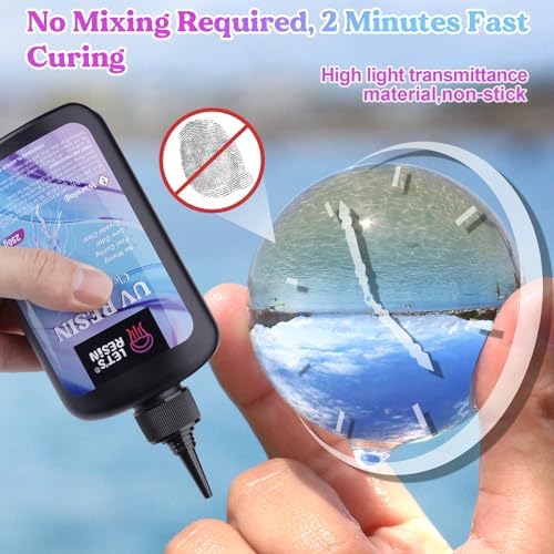 LET'S RESIN UV Resin, 2000g 8Pcs Hard Resin for Crafts, Casting, Coating | Crystal Clear, Low Viscosity, Odorless, Anti-Yellowing, Fast Cure, Low Shrinkage, Beginner-friendly for UV Jewelry, Molds
