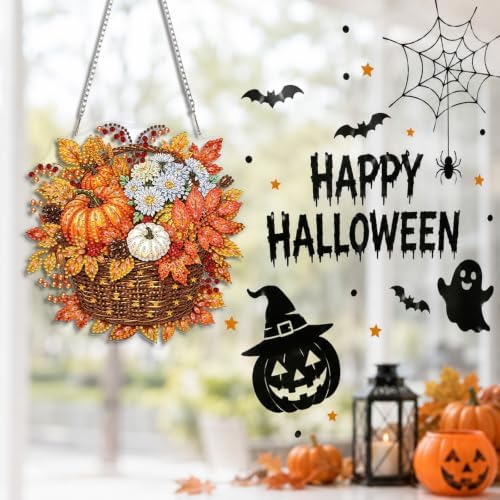 Fall Diamond Art Hanging Kit for Adult, Diamond Art Painting 8x8inch