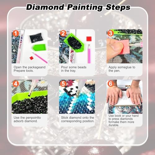 AIBOERL Diamond Art Kits for Adults,Cherry Diamond Painting Wall Decor | Round Drill Vintage Cherry Diamond Painting for Beginners DIY Rhinestone 5D Diamond dots(Gemstone Craft)Wall Art Gift 12x16IN