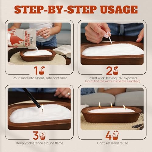 Tula Refillable Pearled Candle Sand Kit, 17.6 oz Wax + 20 Cotton Wicks