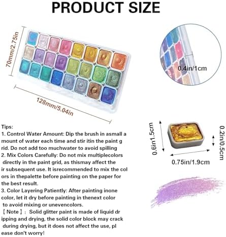 Forestry Shifting Watercolor Painting Set，24 Colors Watercolor Painting Set，Metallic Watercolors，Glitter Watercolor Paint For Children Adults Art Paint (Starlight 24 colors 1 ml（1* Pen）)