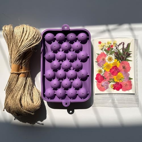 Grape Soaps Mold Dried Pressed Flowers Soap Making Kit Exquisite Mold for Handmade Soap Making Gift (Without Soaps)