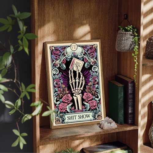 GOUOYANA Paint By Numbers Kit for Adults-Skull THE Show Funny Canvas | Adult Paint by Number Kits on Canvas for Painting DIY Skull THE SHOW Painting Art by Numbers for Home Wall Art Gift 12X16in