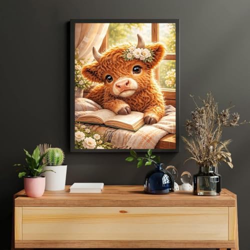 Highland Cow Paint by Numbers Kit for Adults, Oil Painting Canvas 16x20inch