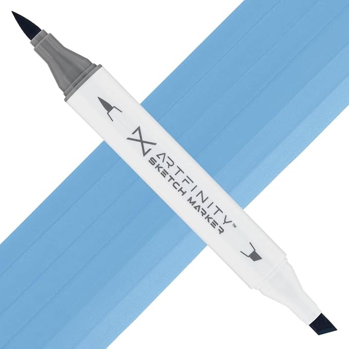 Artfinity Sketch Markers - Fresh Blue B7-4, Vibrant, Professional, Dye-Based Alcohol Markers for Artists, Drawing, Travel, & More