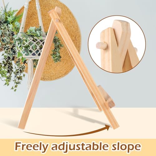 Mimorou 100 Pieces Mini Wooden Easel Stands Tripod Display Tabletop,6 Inch