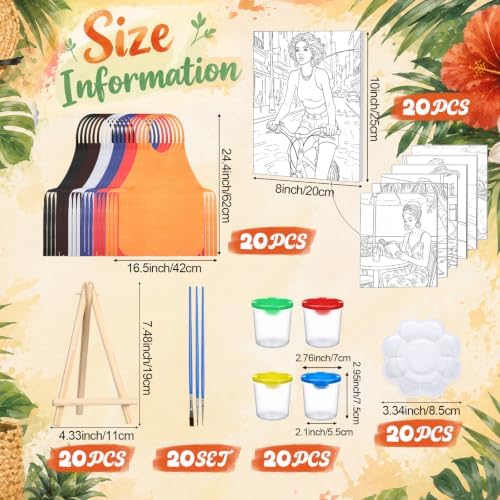 Sherr 140 Pcs 20 Set Pre Drawn Canvas Painting Kit, Summer