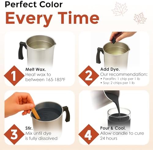 Fall Candle Dye Chips, Soy & Paraffin Candle Making, 5 Autumn Colors