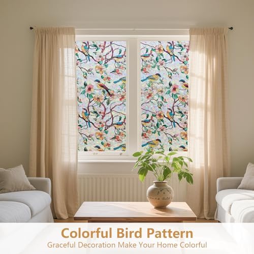 Kromapolis Window Privacy Film, Stained Glass Sticker, 23.6" x 157.4"