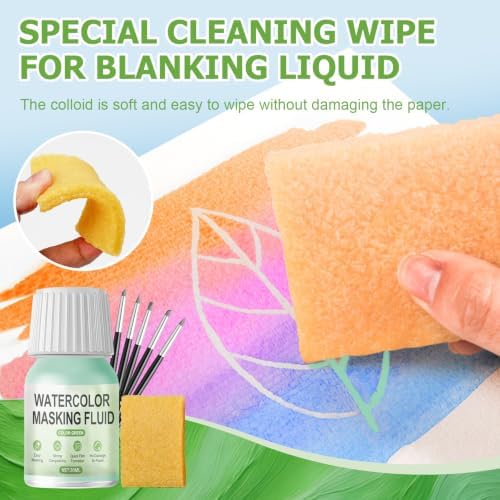 WANJAO Blue Masking Fluid for Watercolor Painting, Fast Drying Easy Peel