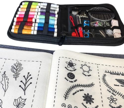 Embroidery Stitch Book Big Size,Large and Clear Patterns for Adult Practice Hand Embroidery Needles & Floral Patterns Gift for Craft Enthusiasts