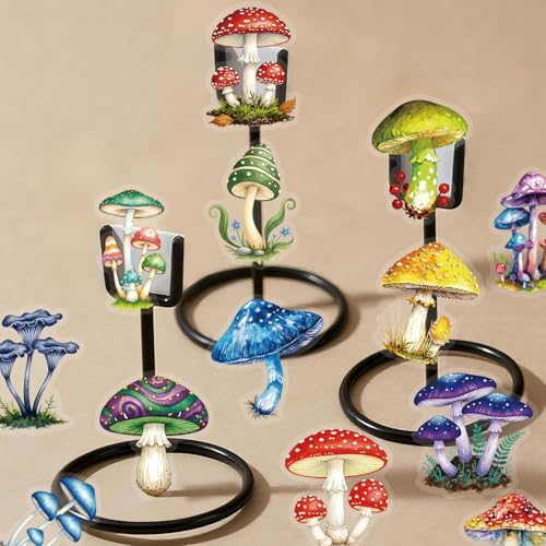 50Pcs Watercolor Mushroom Vinyl Stickers