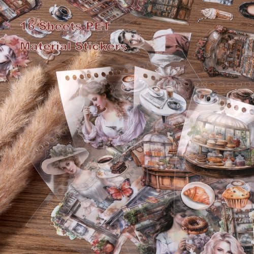 Vintage Scrapbooking Stickers 300 Pre-Cut PET People &Washi Stickers