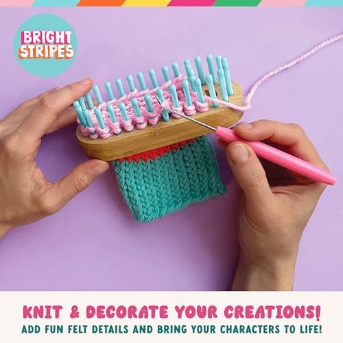 Bright Stripes Nimble Knitter Adjustable Loom Craft Kit for Kids, Ages 8+