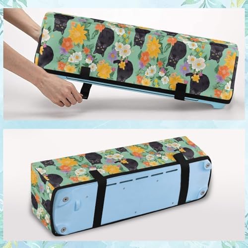 Binienty Black Cat Flowers Cutting Machine Dust Covers, Cute Animal Print Scrapbooking Die-Cut Machine Protector Universal for Most Standard Cutting Machines, Housewarming Gifts